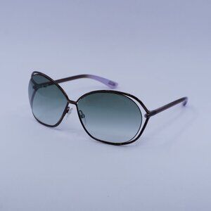 Tom Ford FT0157 CARLA 48F Sunglasses Shiny Brown Oval Frame, Brown Lenses
